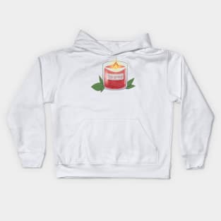 Cozy morning raspberry scented candle Kids Hoodie